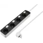 Sygonix SY-6118236 4 vietų maitinimo juosta su apšviestu jungikliu, Schuko, 1,5 m kabelis, juoda