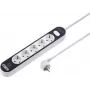Sygonix SY-4538276 5 vietų maitinimo juosta su apšviestu jungikliu, 1,5 m kabeliu, balta/juoda