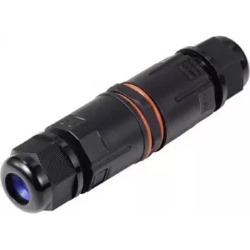 Sygonix SY-6748354 nepralaidus vandeniui kabelių jungtis su įspaudžiamaisiais gnybtais, 3 polių, IP68, juoda