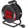 Sygonix SY-10236129 kabelio ritė juoda su Schuko kištuku, 25 m, 4 lizdai