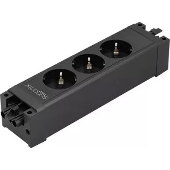 Sygonix SY-6872234 3-ių lizdų rozetės modulis be jungiklio, juodas