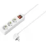 Sygonix SY-4890986 6 vietų maitinimo juosta su apšviestu jungikliu, 1,5 m kabeliu, balta