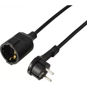 Sygonix SY-7165294 maitinimo prailginimo kabelis 16 A juodas 3,00 m H05VV-F 3G 1,5 mm²