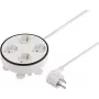 Sygonix SY-5806892 kabelio ritė 1,5 m balta 4 lizdų Schuko 3680 W su pagrindiniu jungikliu