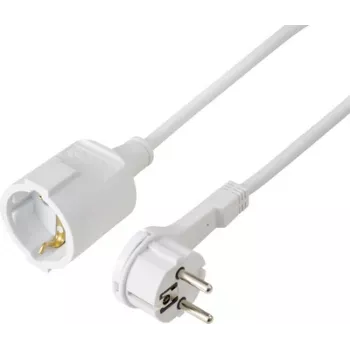 Sygonix SY-7165300 prailginimo kabelis 16 A baltas 5 m H05VV-F 3G 1,5 mm²
