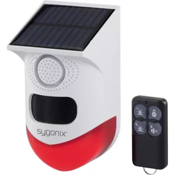 Sygonix Mini Signalizacijos Sistema Balta/Raudona su LED PIR Judesio Detektoriumi ir Nuotolinio Valdymo Pulteliu (SY-6515320)