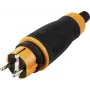 Sygonix SY-6618478 Schuko įžeminimo kontaktinis kištukas TPE PC 250 V/AC juodas oranžinis IP44