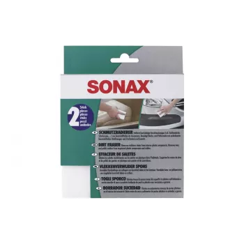 SONAX Dirt Eraser valymo kempinėlė, 3 vnt. rinkinys, melamino putos, balta, 100 x 60 x 25 mm 416000