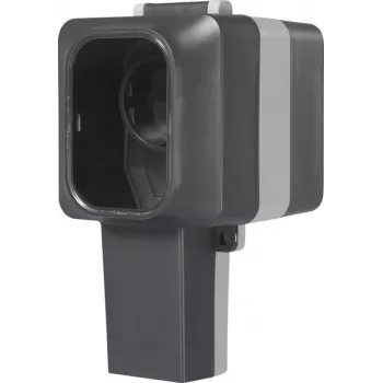 Sygonix SY-6670746 1 lizdo paviršinio montavimo rozetė, užrakinama, pasukami lizdų įdėklai, IP55, pilka