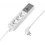 Sygonix SY-4675078 elektros skirstytuvas su skaitmeniniu laikmačiu, 3 Schuko lizdai, 1,5 m kabelis, baltas