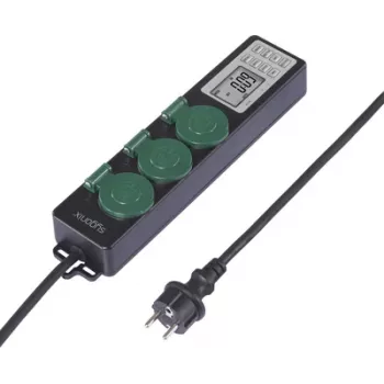 Sygonix SY-6786454 sodo rozetė su mechaniniu laikmačiu, 3 vietų, IP44, atspari purslams, 3680 W, juoda/žalia