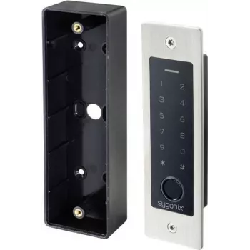 Sygonix SY-5231014 pirštų atspaudų/RFID įleidžiama prieigos kontrolės sistema su apšviesta klaviatūra, 12-18 V DC, IP55