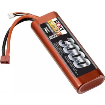 Reely LiPo akumuliatorių paketas 7,4V 3000mAh 2S 20C Stick Hardcase T-Plug (RE-7863792)