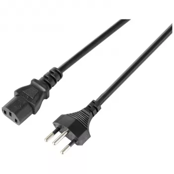 Sygonix SY-5243896 šaltojo prietaiso maitinimo kabelis CEE 7/7 į IEC C13 kampuotas 5 m juodas