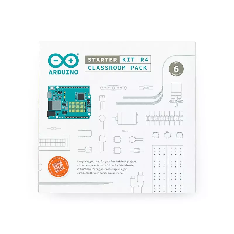 Arduino Starter Kit R4 Classroom Pack, 6 x Arduino Starter Kit R4, grupei nuo 12 žmonių (K000007_R4-6P)