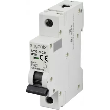 Sygonix SY-6440882 SYG-MCB 1P/B20/6KA miniatiūrinis grandinės pertraukiklis, 1 polius, 20 A, 240 V AC