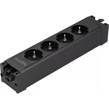 Sygonix SY-6872232 4 vietų kištukinių lizdų modulis be jungiklio, juodas
