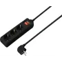 Sygonix SY-7042482 3 lizdų maitinimo juosta su jungikliu, juoda, 1,5 m