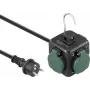 Sygonix SY-6903362 maitinimo juosta kubas su 4 kintamosios srovės lizdais ir 2 USB prievadais, juoda/žalia