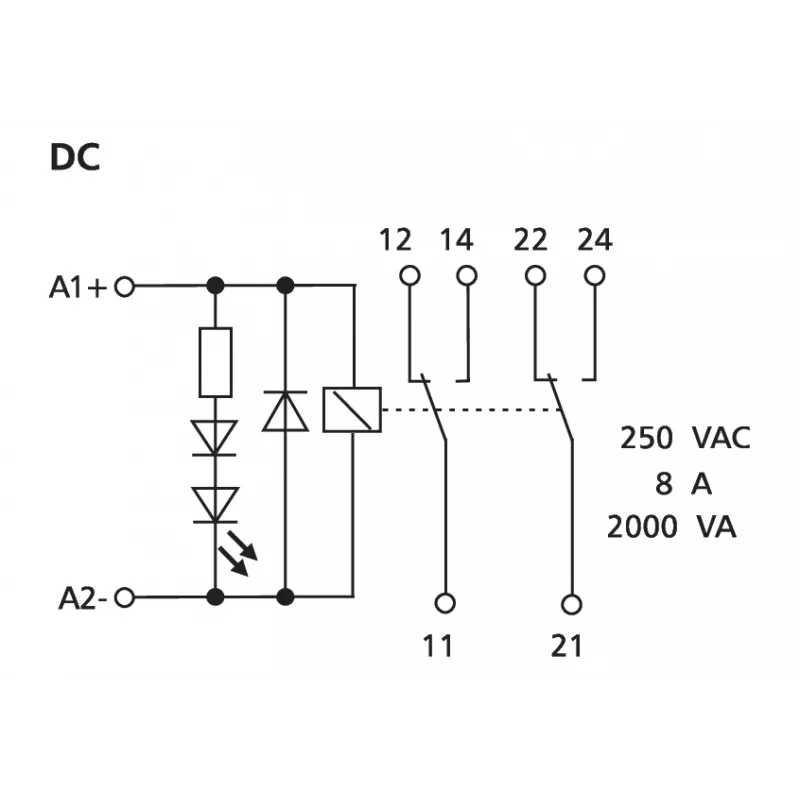 METZ CONNECT 11051025 Galios relės modulis 24 V DC, 1 CO, 16 A, DIN bėgiui, juodas/oranžinis