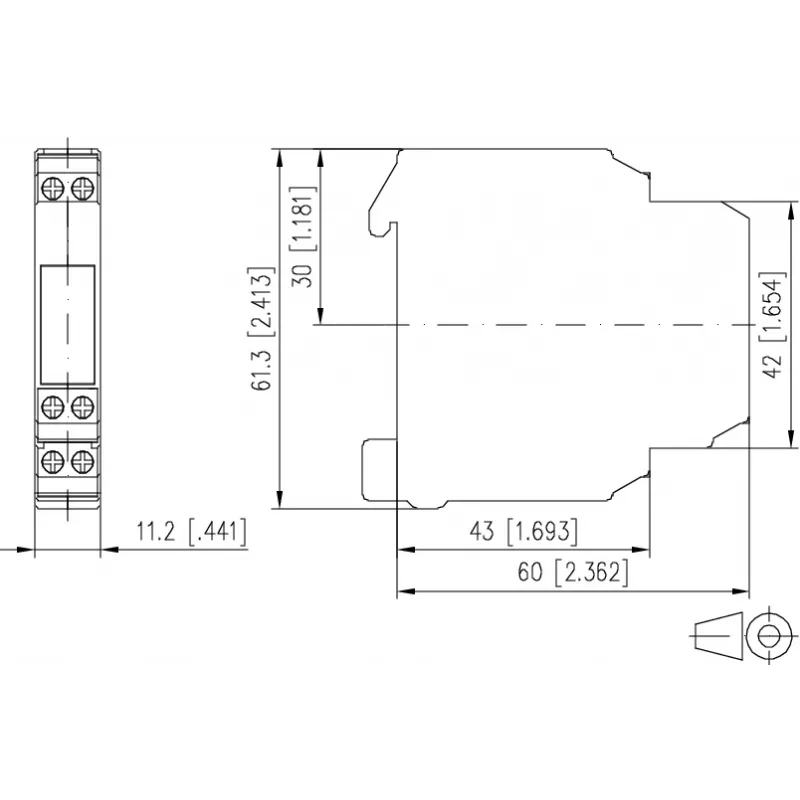 METZ CONNECT KRA-S-M6/21 Sujungimo relės modulis 24V AC/DC 1 perjungiamasis kontaktas 8A Baltas 11061213