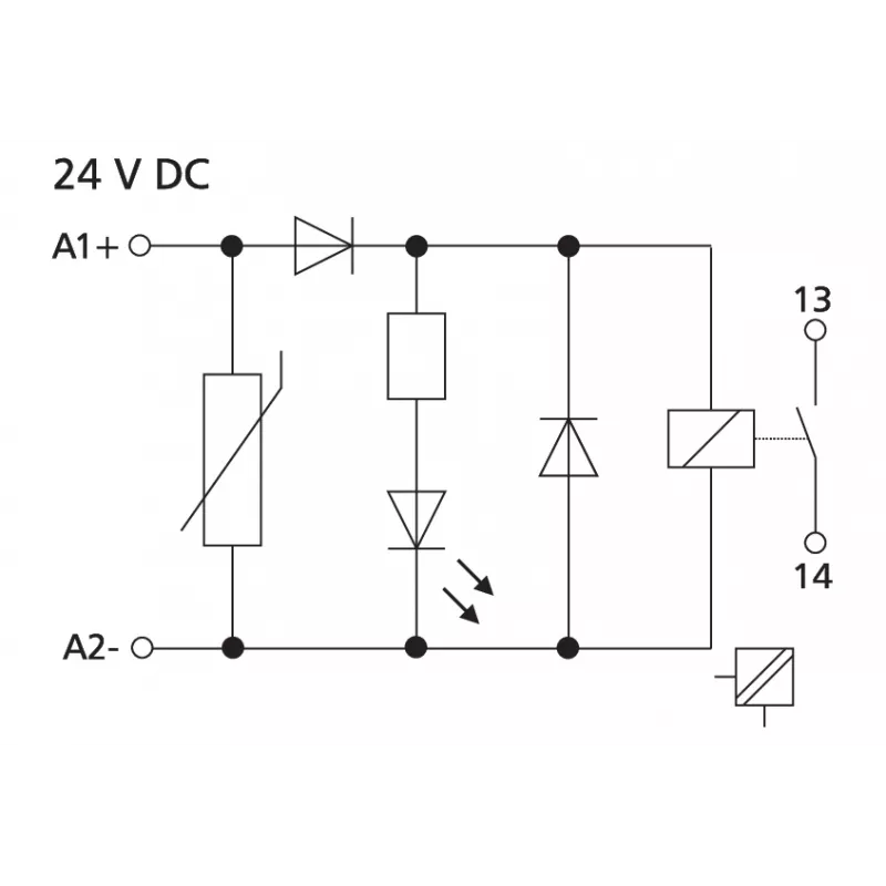 METZ CONNECT KRA-M4/1 sąsajos relės modulis, 4 CO kontaktai, 24 V AC ritė, 250 V AC, baltas 11061325