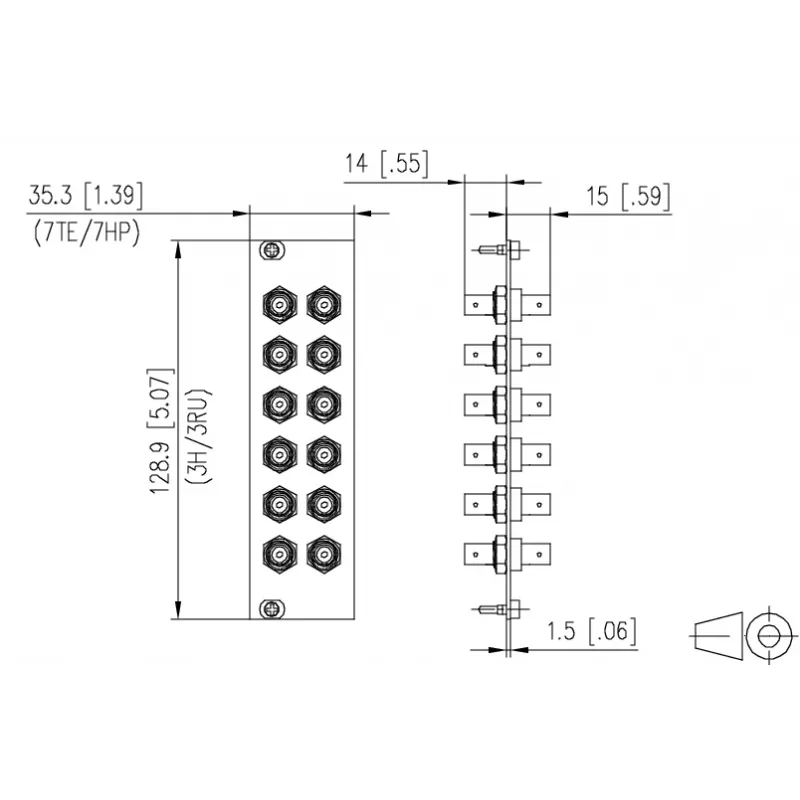 METZ BTR 15024A0112-E OpDAT REGpro 12xST SM/MM keraminė pilka priekinė plokštė 3U/7HP