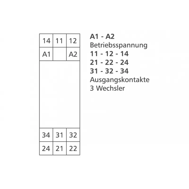 METZ CONNECT KRA-S12/21-21-21 sujungimo relė, 24 V AC ritė, 3 perjungimo kontaktai, balta 11060913