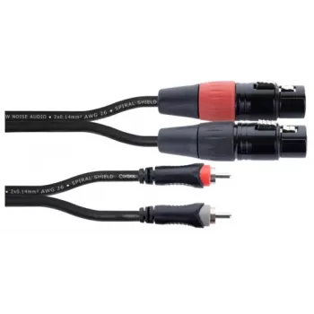 Cordial EU 3 FC XLR į RCA garso kabelis 3 m juodas 14853