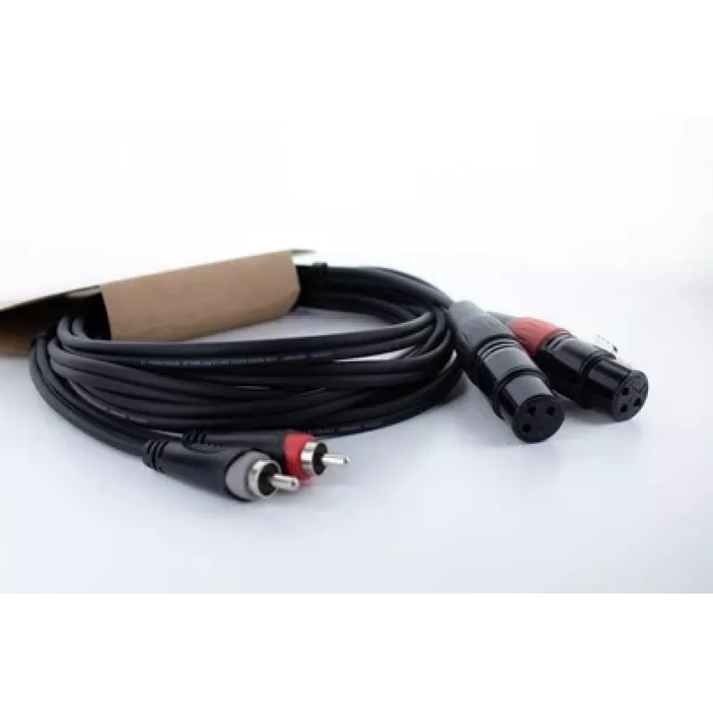 Cordial EU 3 FC XLR į RCA garso kabelis 3 m juodas 14853