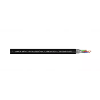 Cordial 15579 CAT 7a S/FTP tinklo kabelis, RJ45, 3 m, juodas, PUR apvalkalas