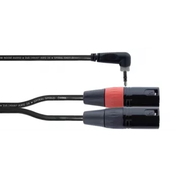 Cordial EY 1.5 WRMM XLR Y-adapterio kabelis 3,5 mm TRS į 2x XLR male 1,5 m juodas 14874
