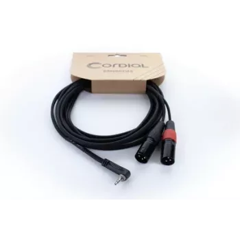 Cordial EY 1.5 WRMM XLR Y-adapterio kabelis 3,5 mm TRS į 2x XLR male 1,5 m juodas 14874