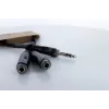 Cordial 14882 6,3 mm stereo jack Y-adapterio kabelis, 1x vyriškas į 2x moteriškus, 0,3 m, juodas PVC