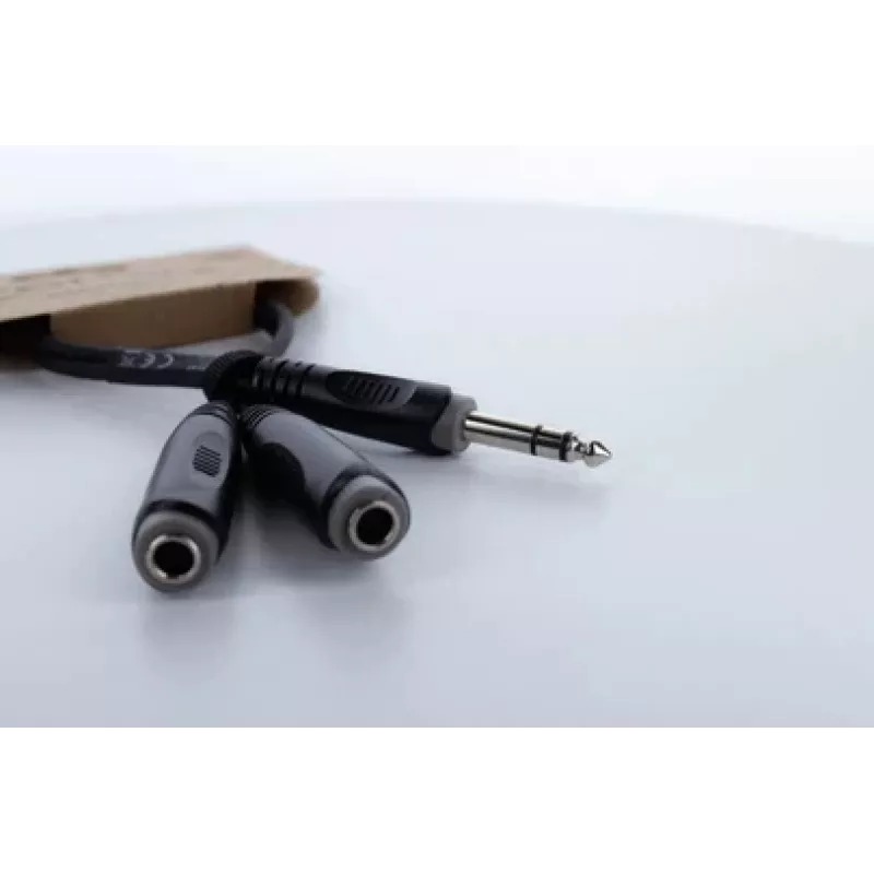 Cordial 14882 6,3 mm stereo jack Y-adapterio kabelis, 1x vyriškas į 2x moteriškus, 0,3 m, juodas PVC