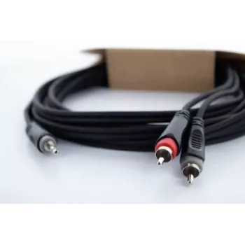 Cordial 14855 3,5 mm stereo jack – 2x RCA audio Y-adapterio kabelis, 1,5 m, juodas