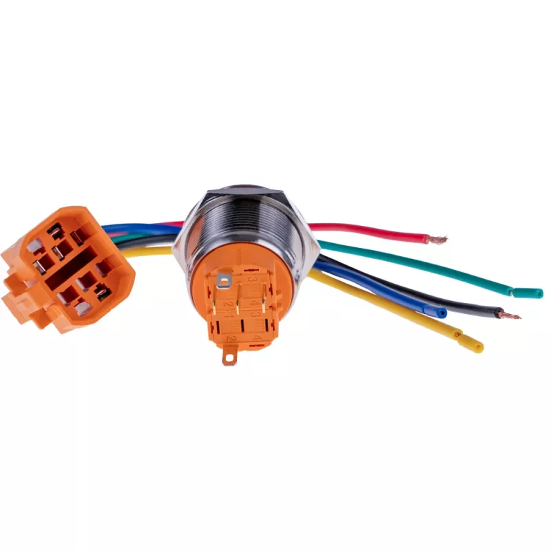 JOY-IT BUTTON22A-L-RD fiksuojamasis mygtukas, 250 V AC, 3 A, SPST-NO, raudonas, IP67, IK10