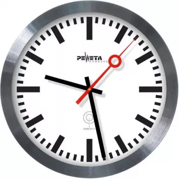 PEWETA Radiovaldomas geležinkelio stoties sieninis laikrodis, 30 cm, aliuminis 51.020.325