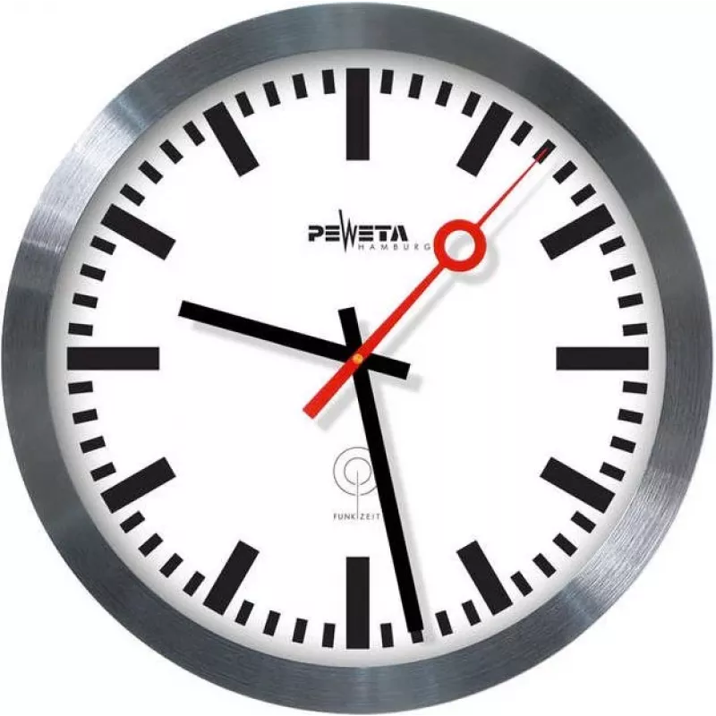 PEWETA Radiovaldomas geležinkelio stoties sieninis laikrodis, 30 cm, aliuminis 51.020.325