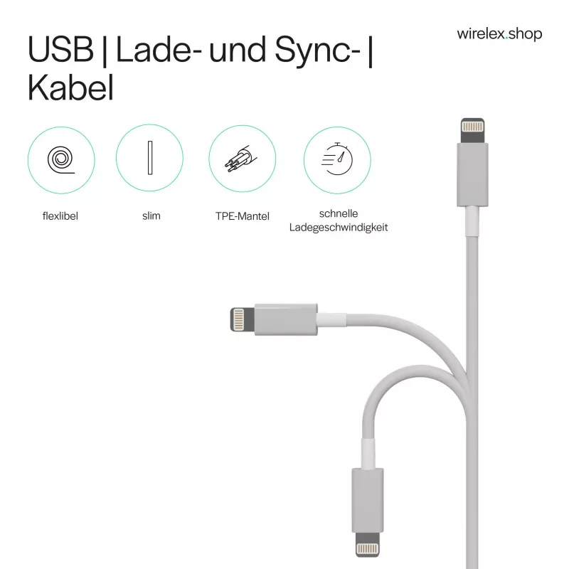 Flexline USB-C į Lightning PD įkrovimo kabelis 2m baltas FL31-13053