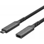 S CONN Flexline USB-C prailginimo kabelis, USB-C male to USB-C female, USB 3.2 Gen 2, 100W PD, 4K@60Hz, tekstilinis pintas, 1,5m, juodas FL31-74006