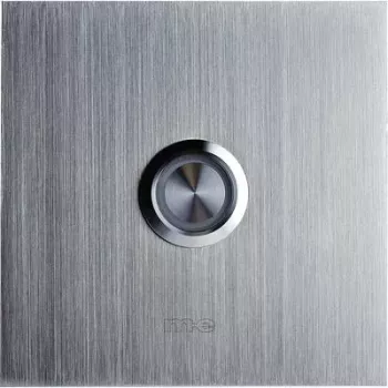 M-E MODERN-ELECTRONICS vienvietė skambučio mygtuko plokštė 41012, sidabrinė, 8-24 V AC/DC/1 A