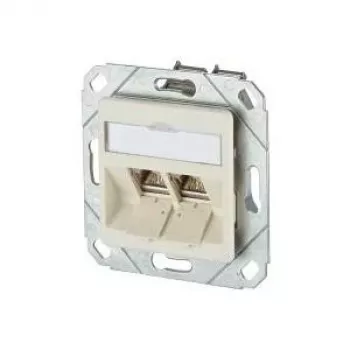 METZ CONNECT BTR E-DAT modul 8/8(8) UPk įleidžiama duomenų rozetė, 2x RJ-45, CAT 6e, ekranuota, perlamutrinė balta RAL 1013 1309121101-E