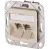 METZ CONNECT BTR E-DAT modul 8/8(8) UPk įleidžiama duomenų rozetė, 2x RJ-45, CAT 6e, ekranuota, perlamutrinė balta RAL 1013 1309121101-E