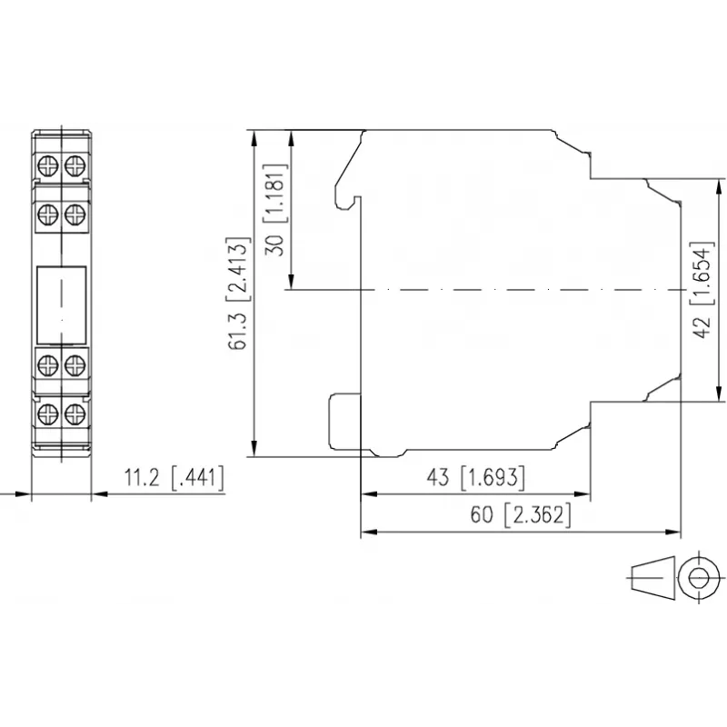 METZ CONNECT 11061913 sąsajos relės modulis, 24 V AC ritė, 1 perjungiamasis kontaktas, 6 A, baltas