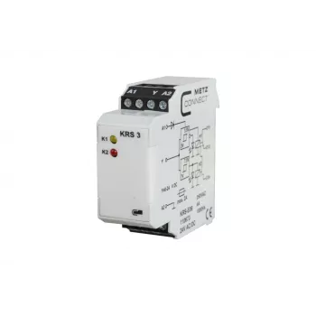 METZ CONNECT KRS-E08 3 24 V AC/DC sąsajos relės modulis, 1 perjungiamasis kontaktas, 8 A, DIN bėgiui 110673