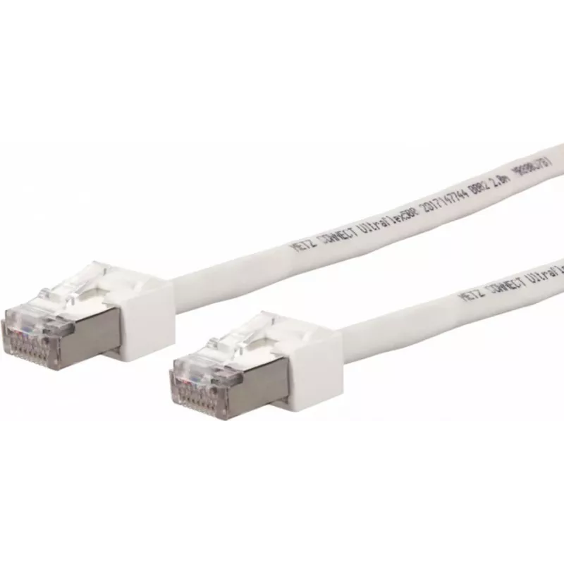 METZ CONNECT Ultraflex500 CAT 6 S/FTP komutacinis kabelis, RJ-45 vyriškas į RJ-45 vyrišką, 1,0 m, baltas, be halogenų 13084V1088-E
