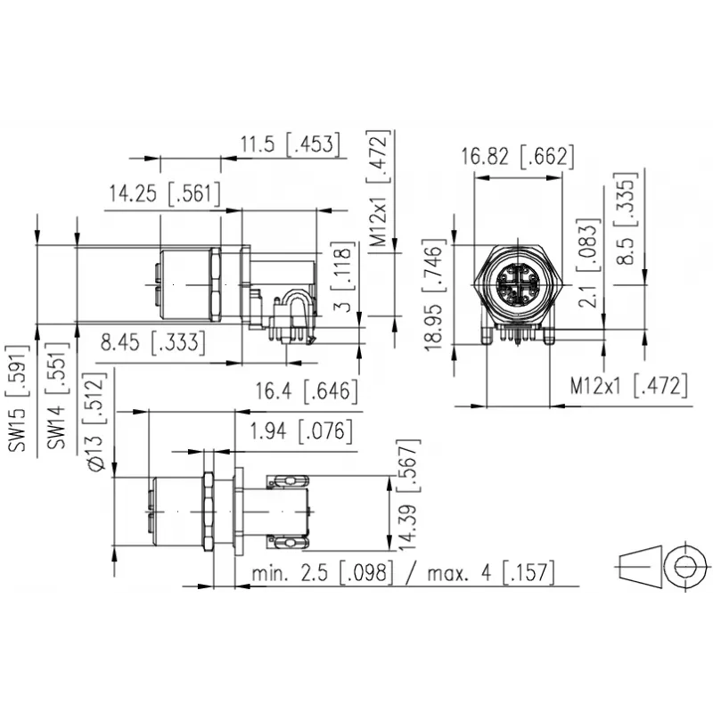 METZ MMT471A315-0004 PCB lizdas, 8 kontaktų, 2,54 mm žingsnis, THT, tiesus