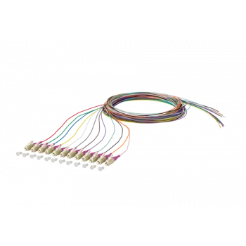 METZ CONNECT 150N1JO0020E OM4 daugiamodis šviesolaidinis pataisymo kabelis, 12x LC duplex, 2 m, 50 µm šerdis, įvairiaspalvis