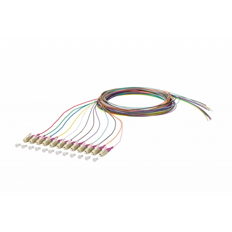 METZ CONNECT 150N1JO0020E OM4 daugiamodis šviesolaidinis pataisymo kabelis, 12x LC duplex, 2 m, 50 µm šerdis, įvairiaspalvis